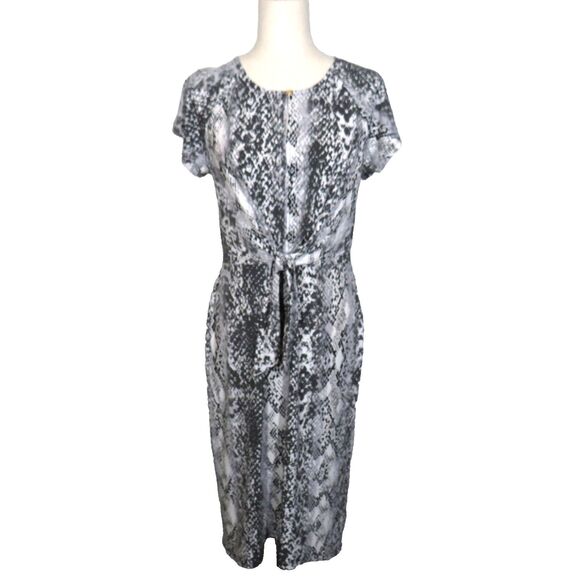 C Wonder Christian Siriano Snake Print Tie Front Midi Dress Size Medium - Picture 4 of 11